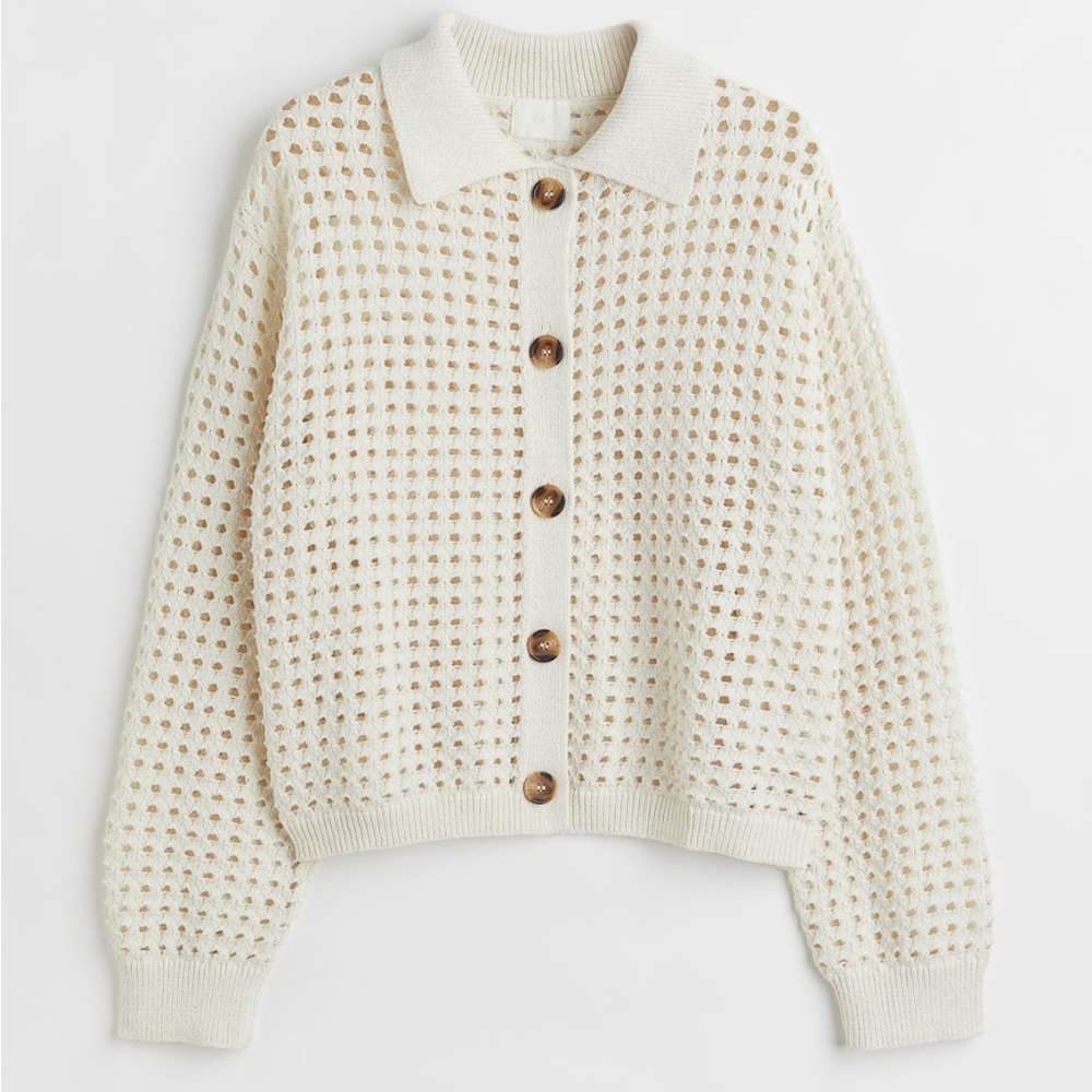 Open knit cardigan